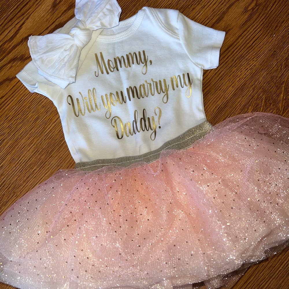 Custom proposal onesie